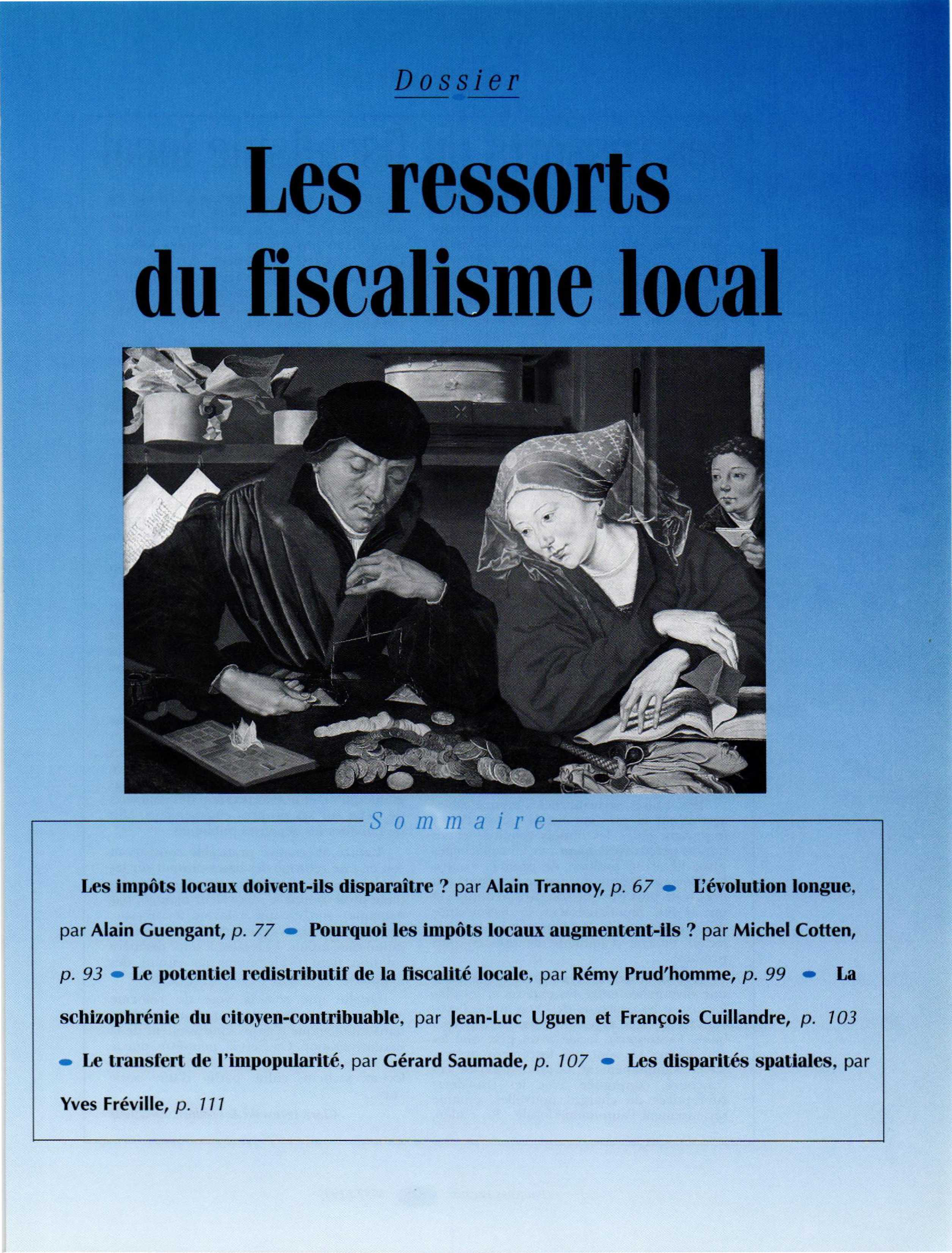 Article : Les ressorts du fiscalisme local