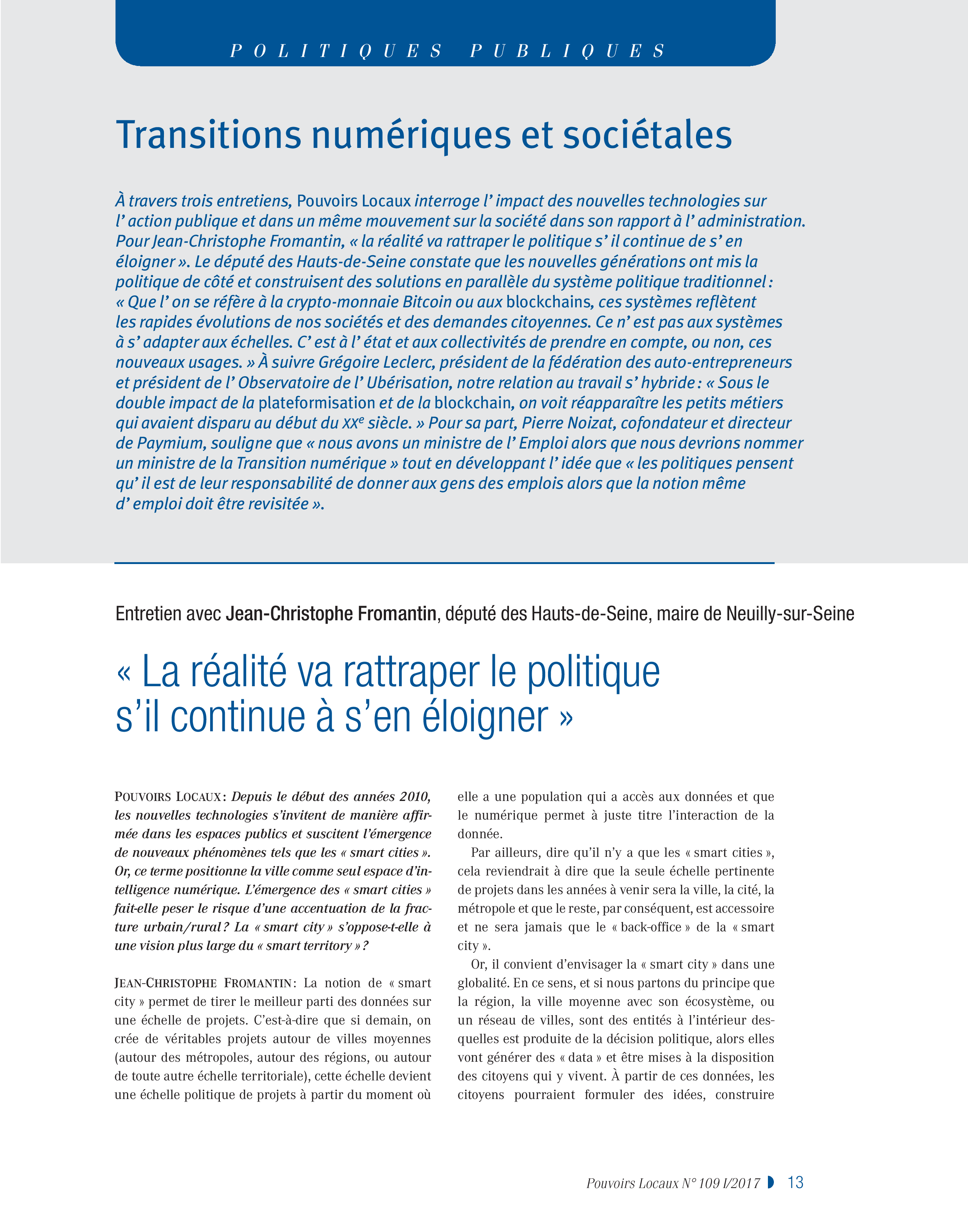 Article : « La réalité va rattraper le politique s’il continue à s’en éloigner »