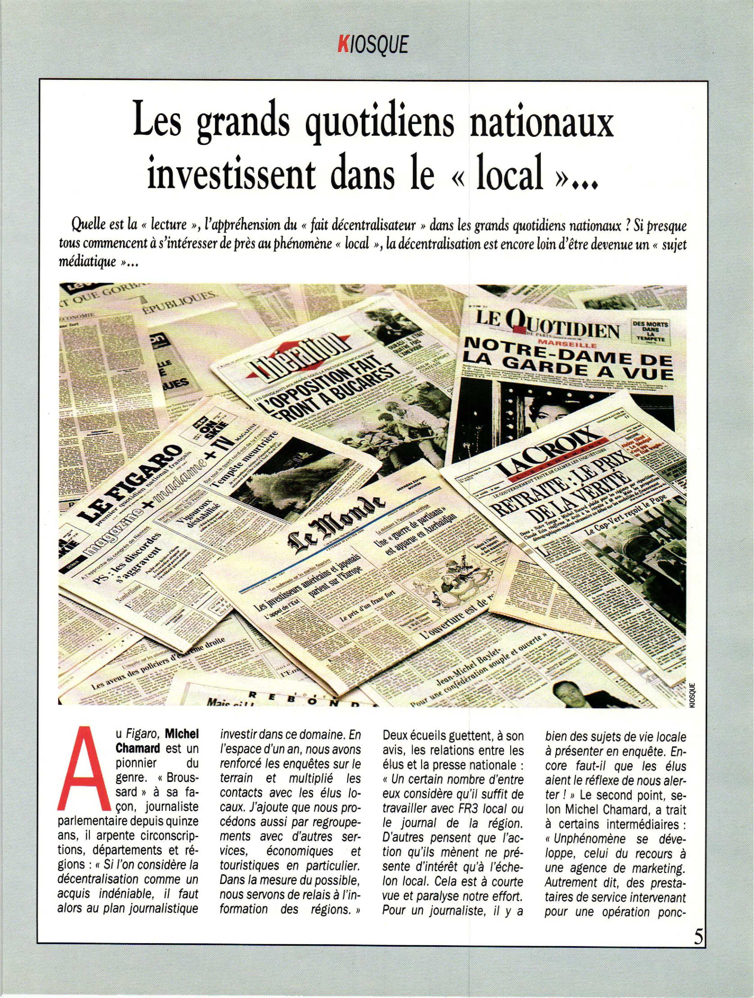 Article : Les grands quotidiens nationaux « investissent» dans le local...