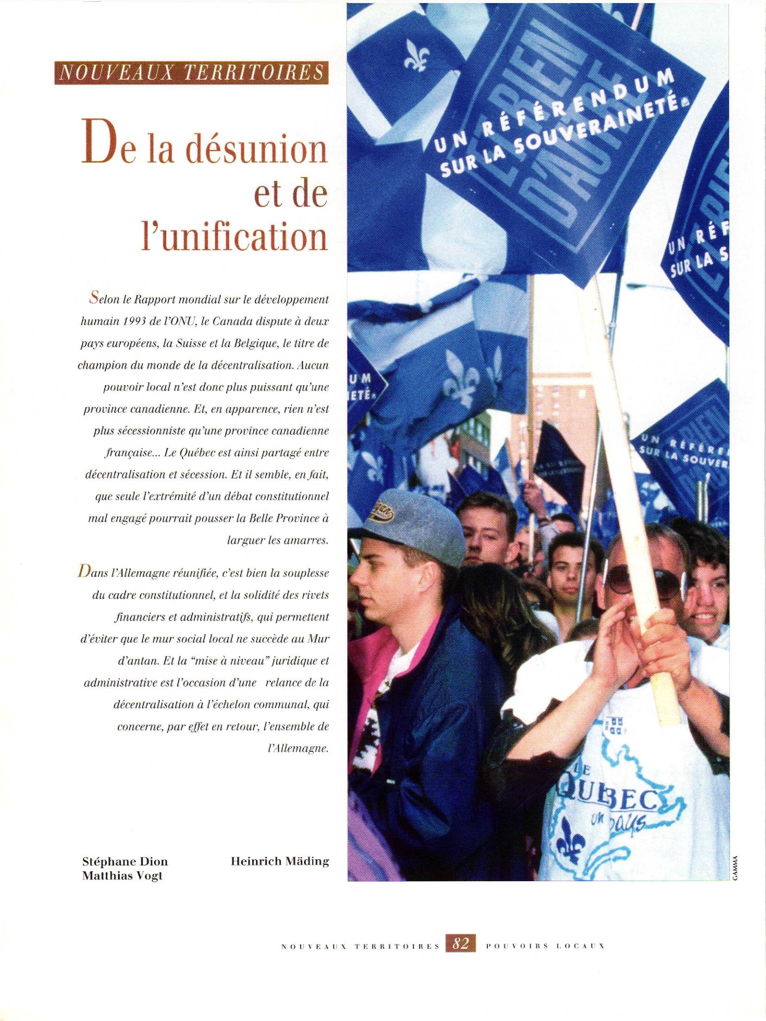 Article : NOUVEAUX TERRITOIRES