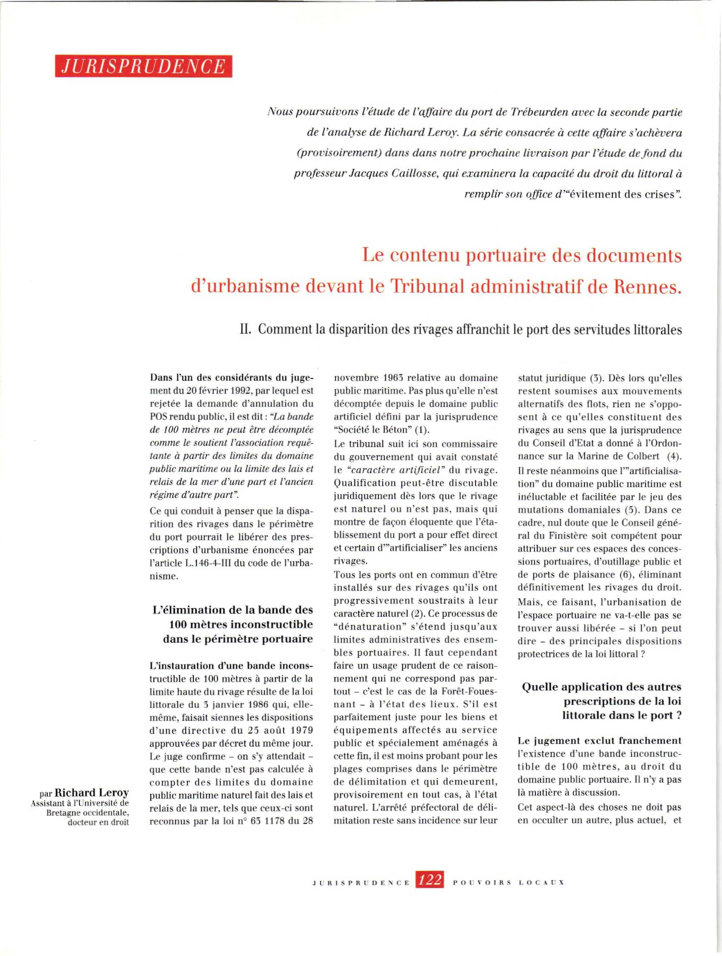 Article : JURISPRUDENCE