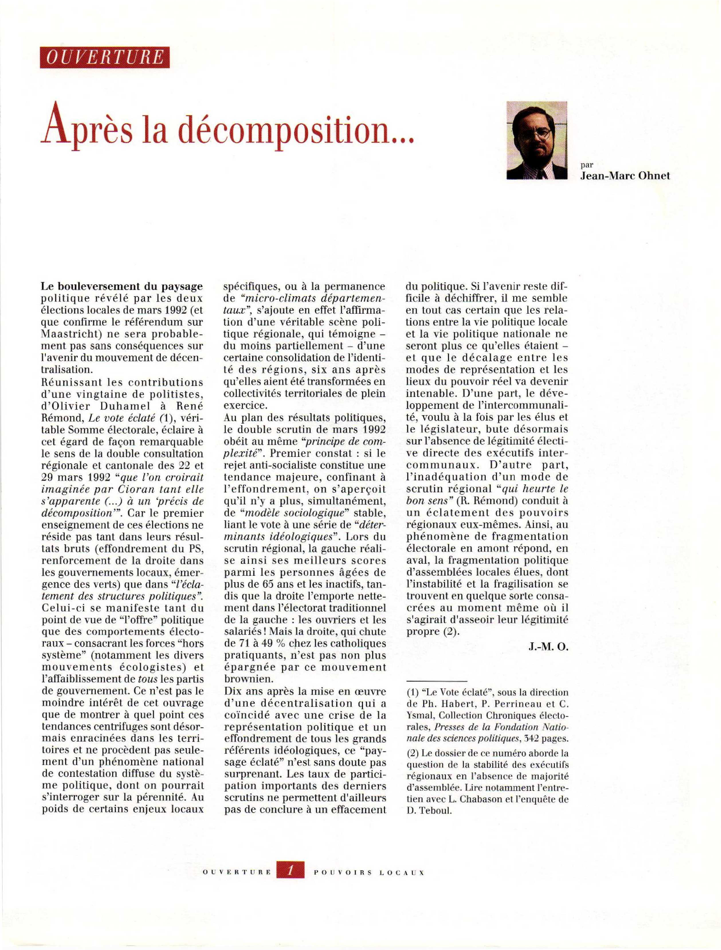 Article : OUVERTURE
