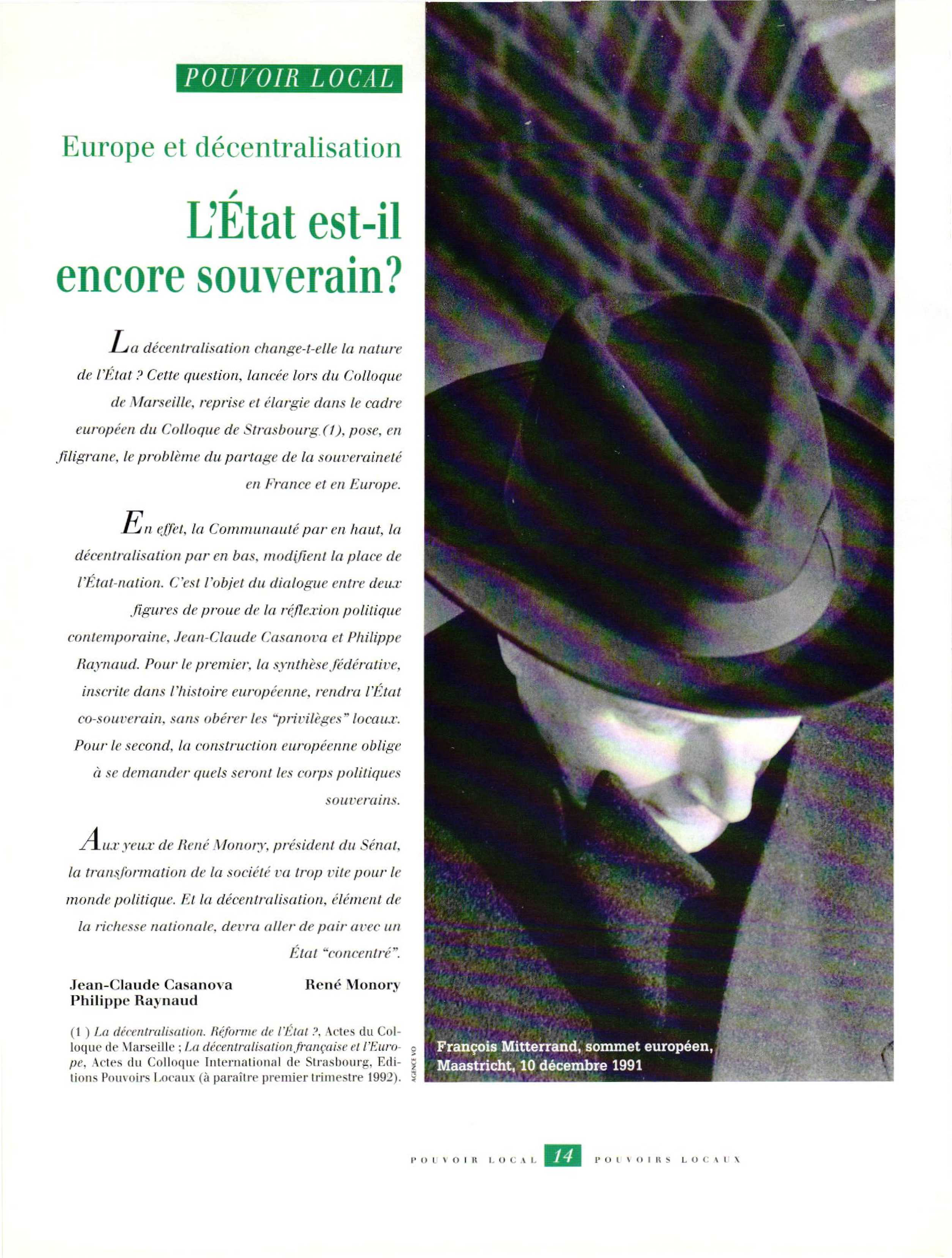 Article : POUVOIR LOCAL