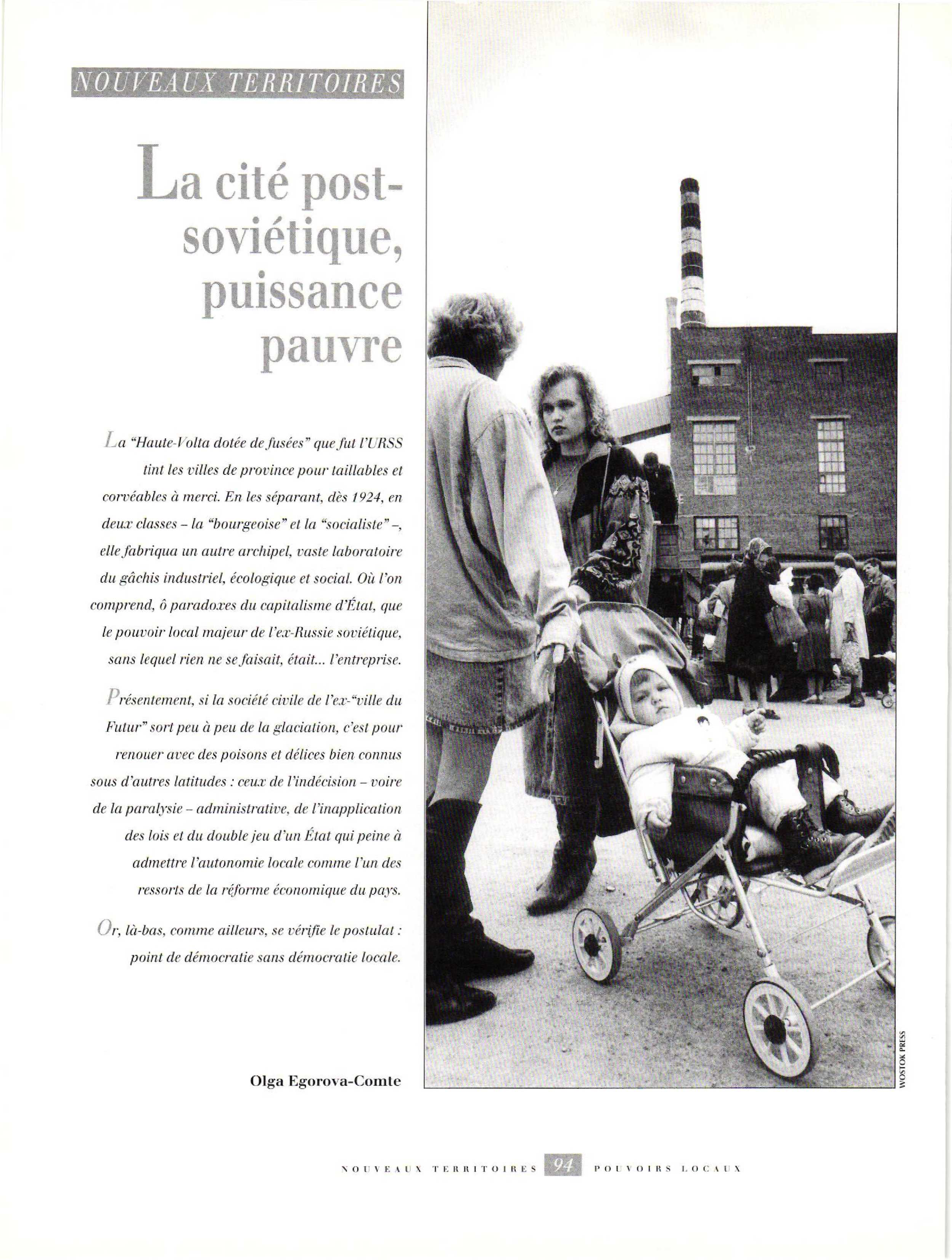 Article : NOUVEAUX TERRITOIRES
