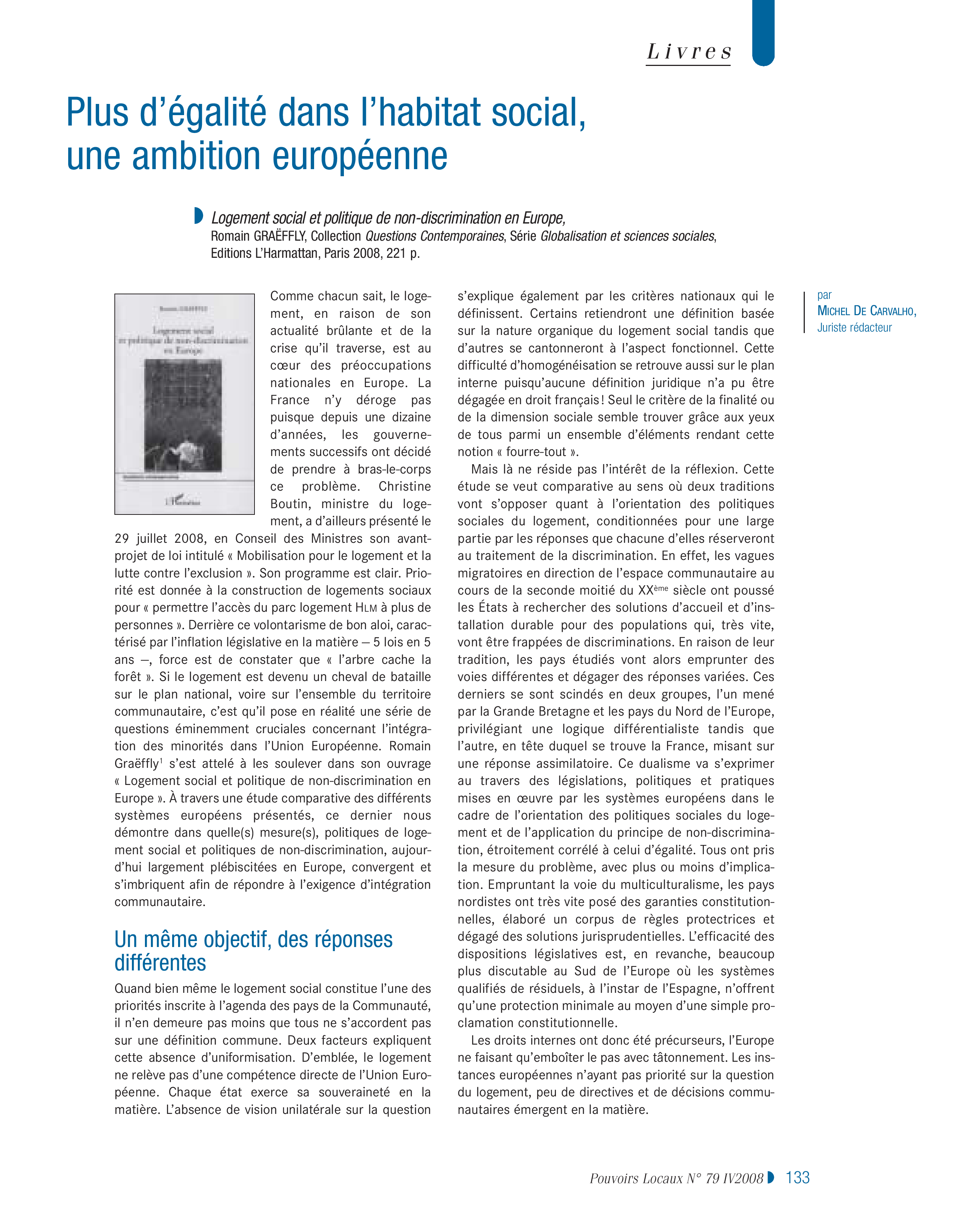 Article : Plus d’égalité dans l’habitat social, une ambition européenne