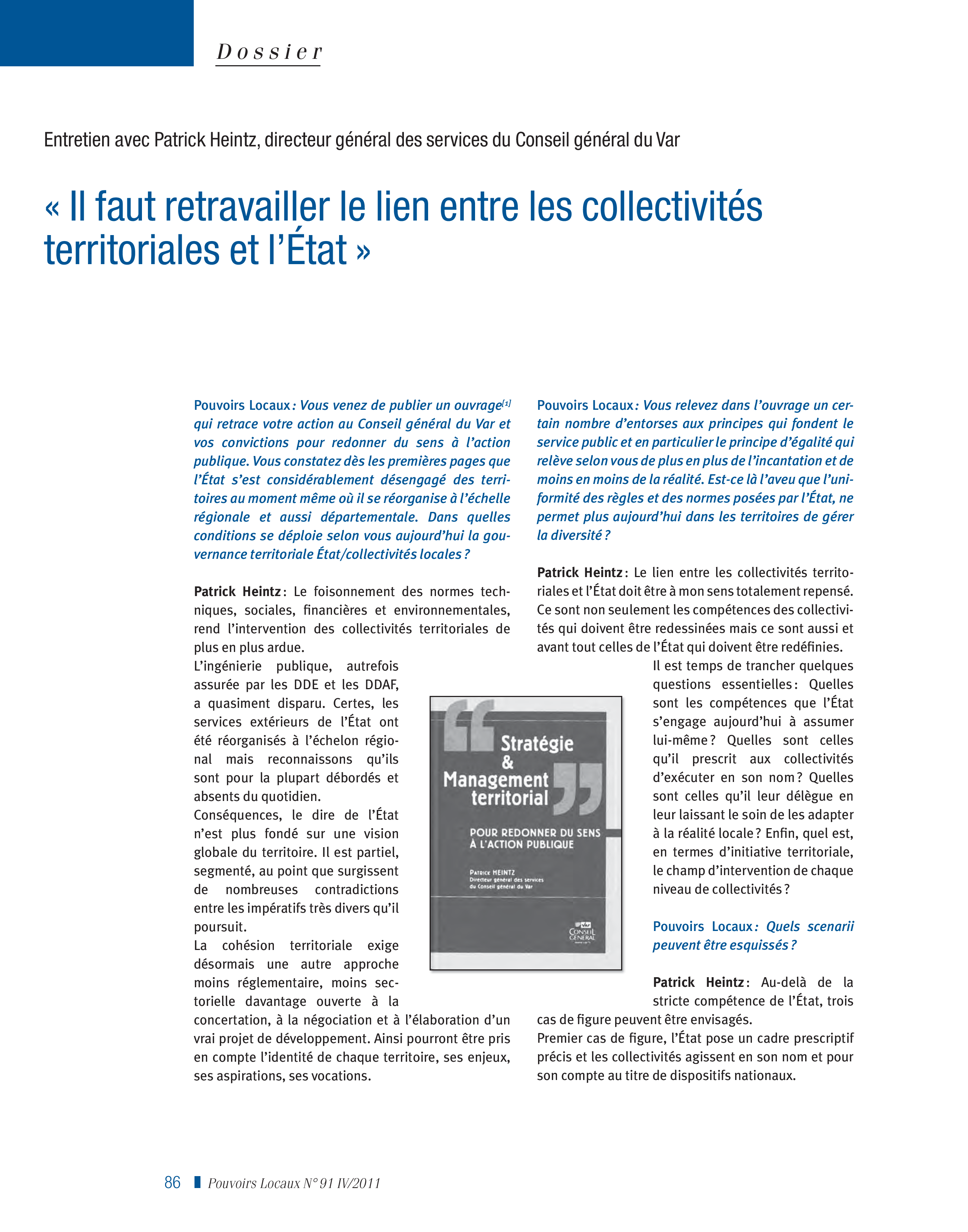 Article : Entretien avec Patrick Heintz