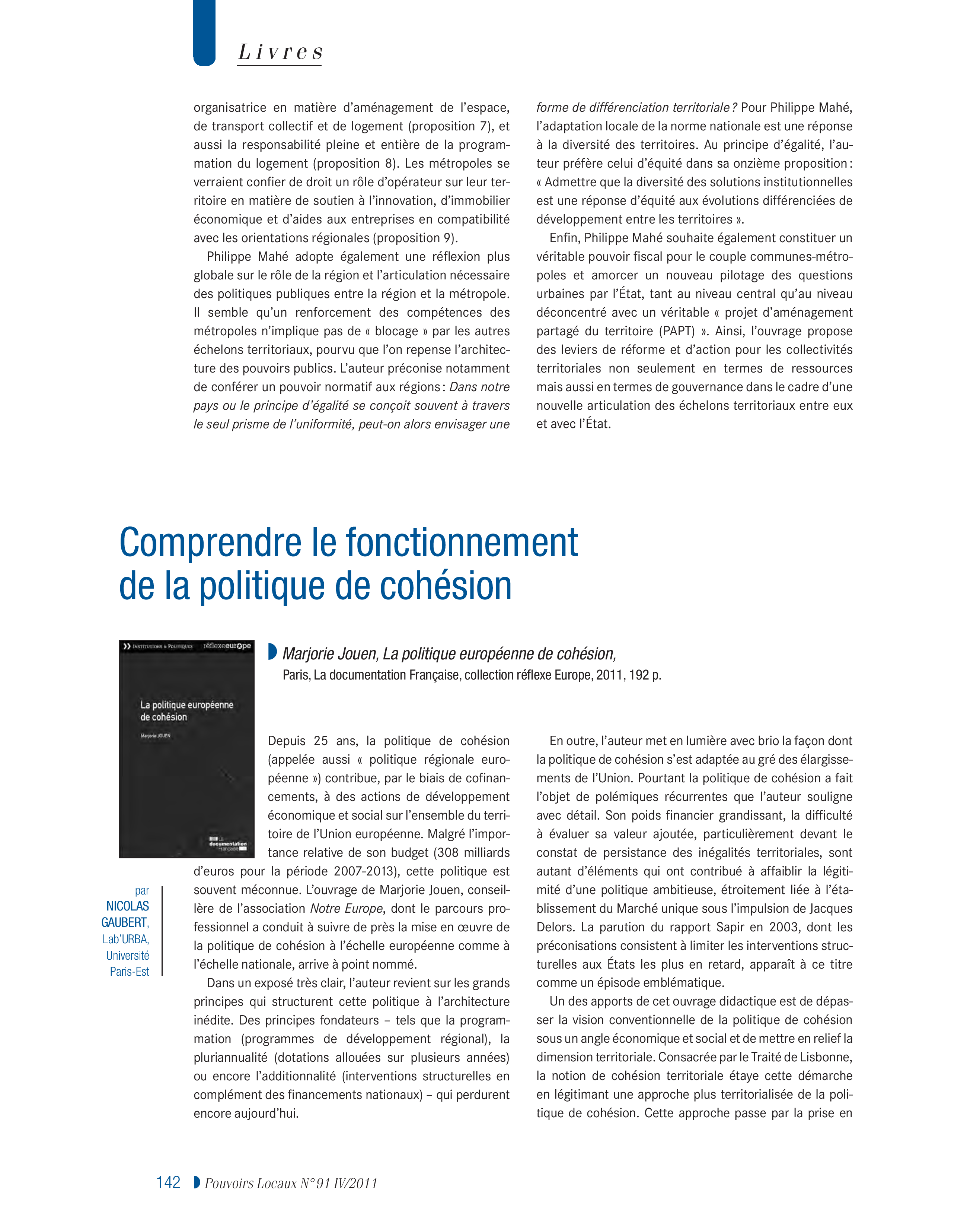 Article : Comprendre le fonctionnement de la politique de cohésion 
