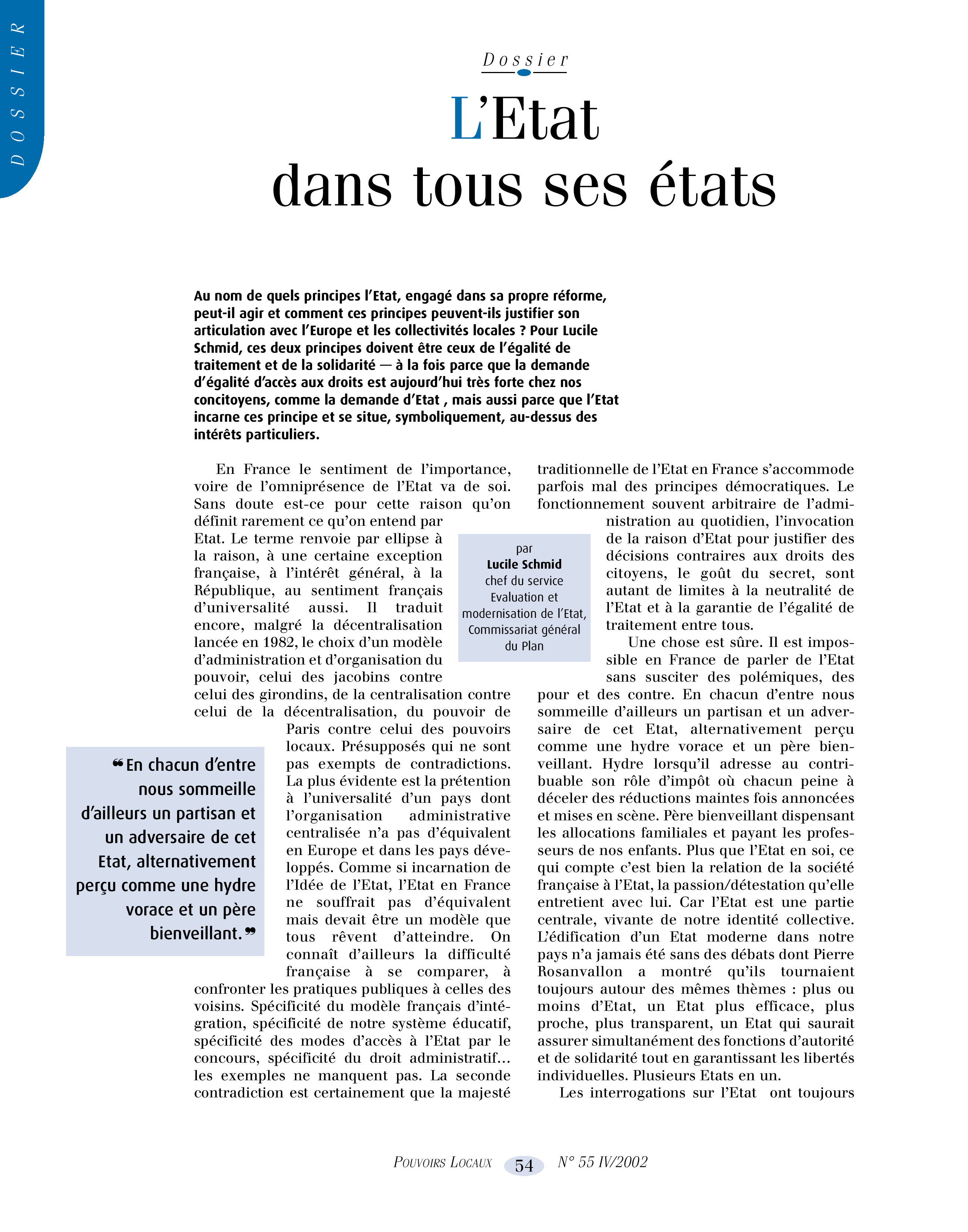 Article : L’Etat dans tous ces états