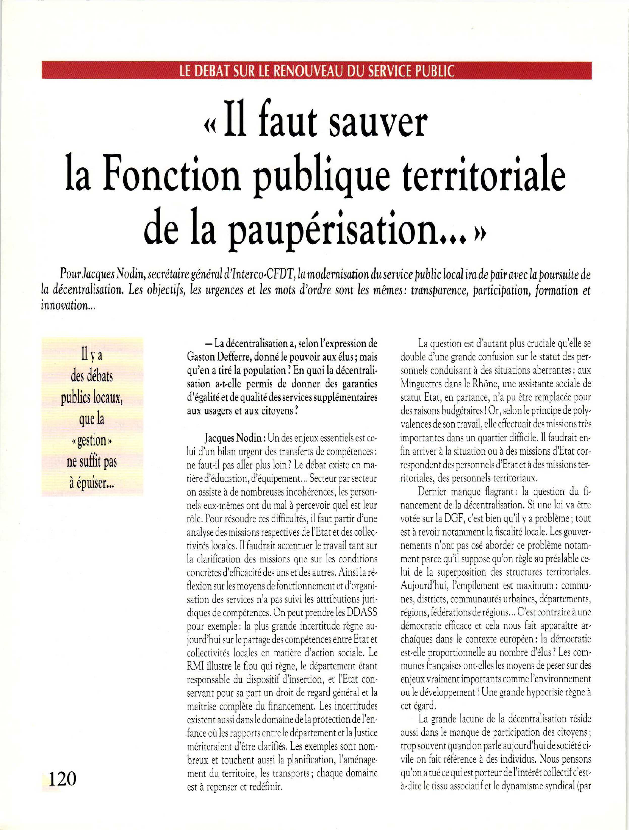 Article :  Entretien avec Nodin J.