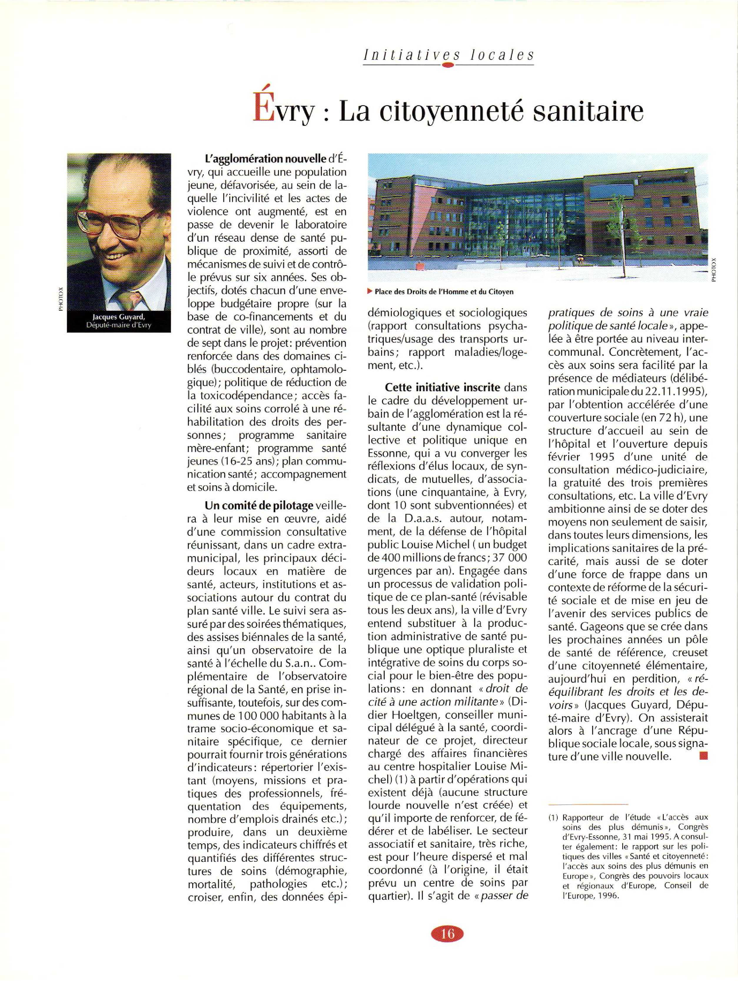 Article : Evry : la citoyenneté sanitaire