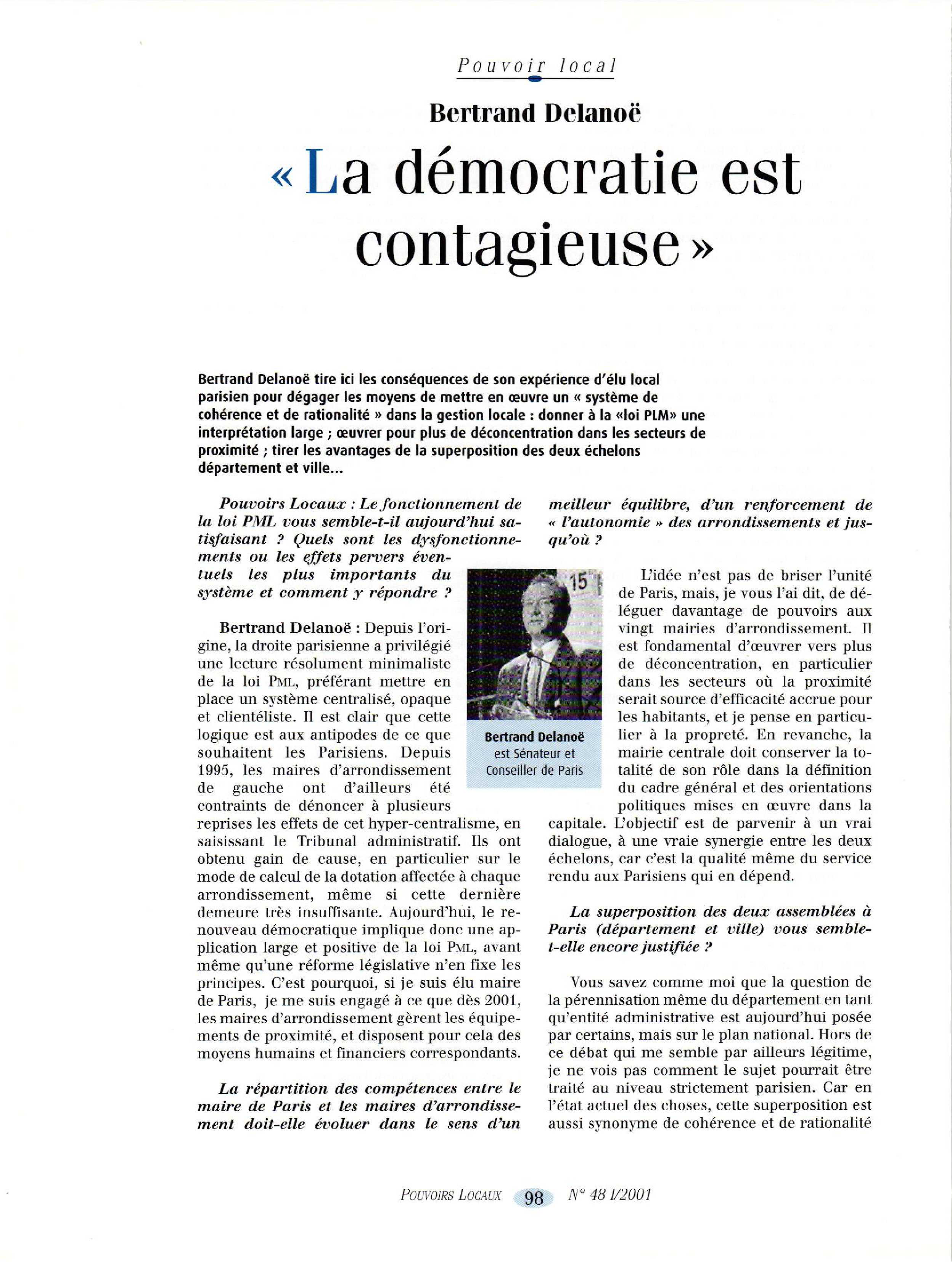 Article : La démocratie est contagieuse
