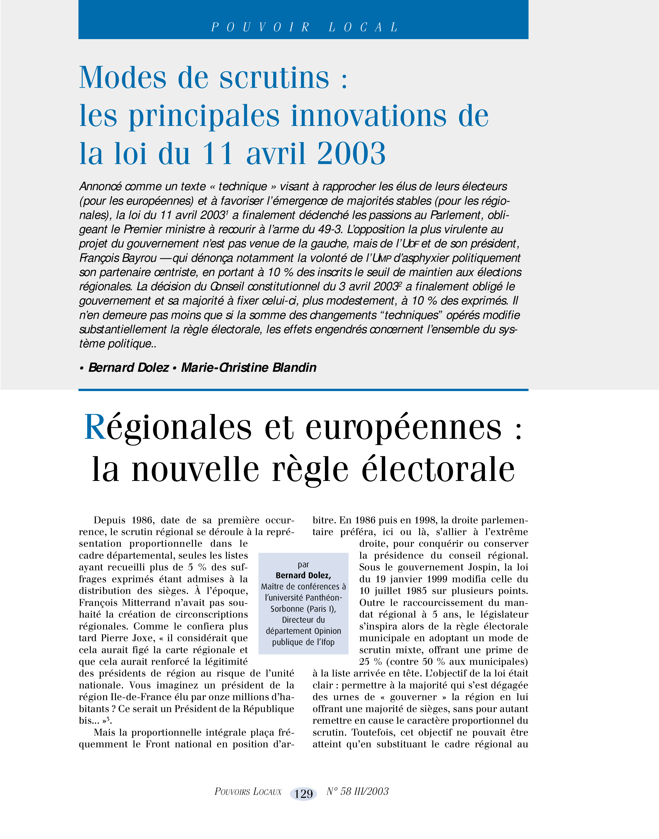 Article : Régionales et européennes : la nouvelle règle électorale