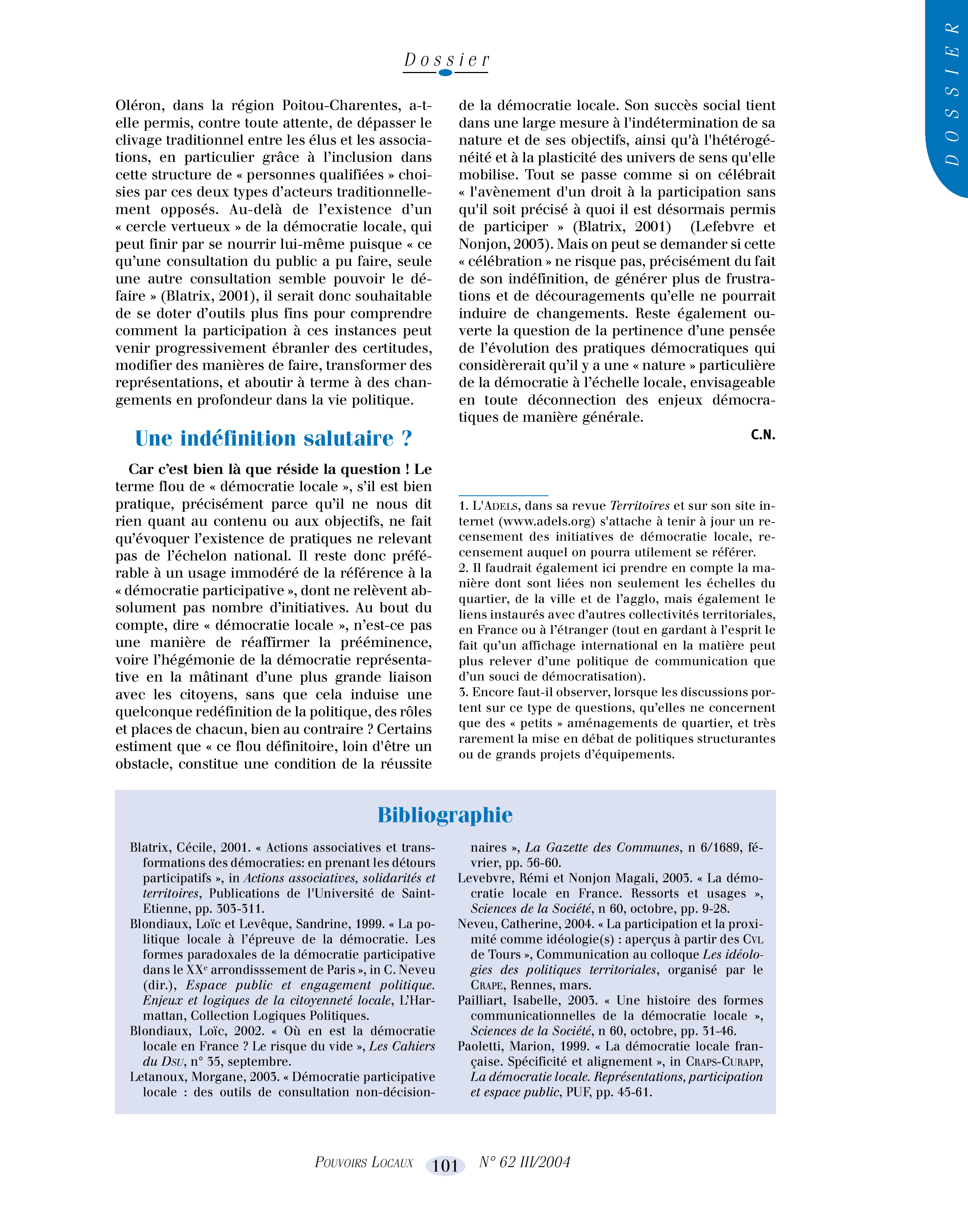 Article : Inventer une démocratie urbaine de coopération conflictuelle