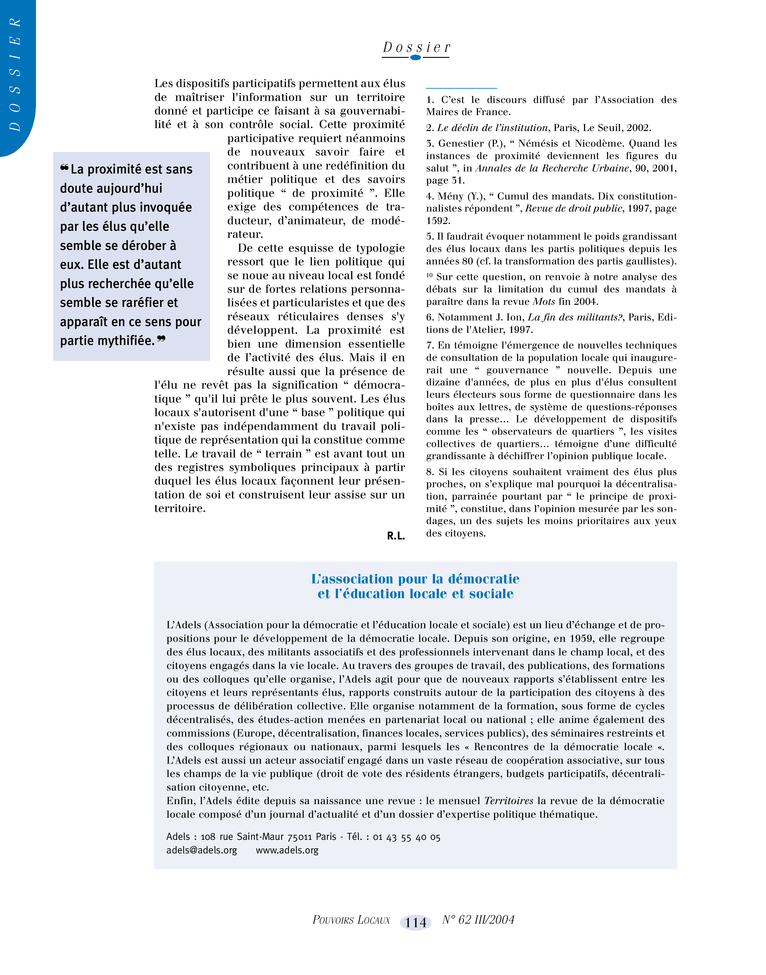 Article : La démocratie locale figée par le Sénat