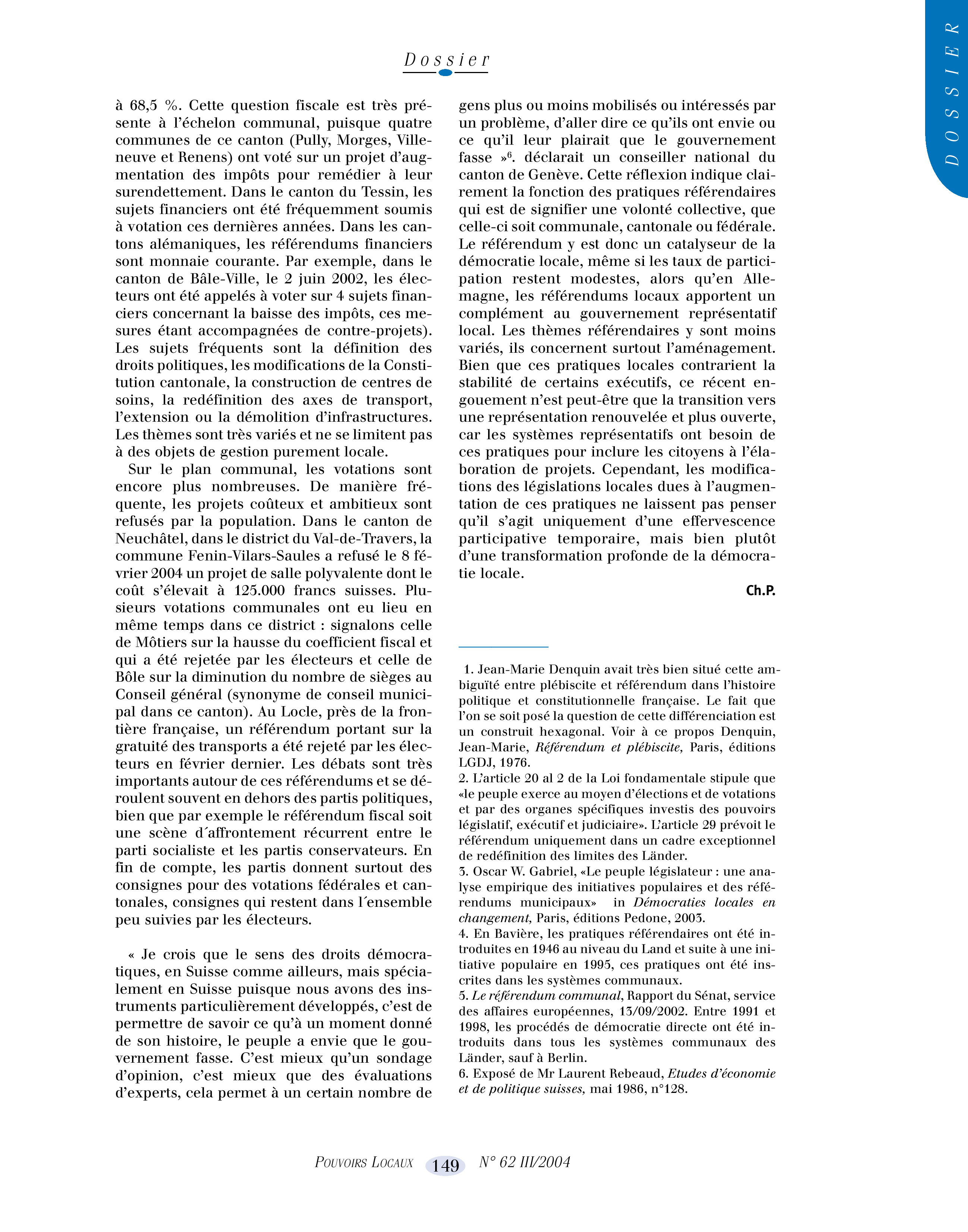 Article : La scène locale, voie royale pour la démocratie participative ?