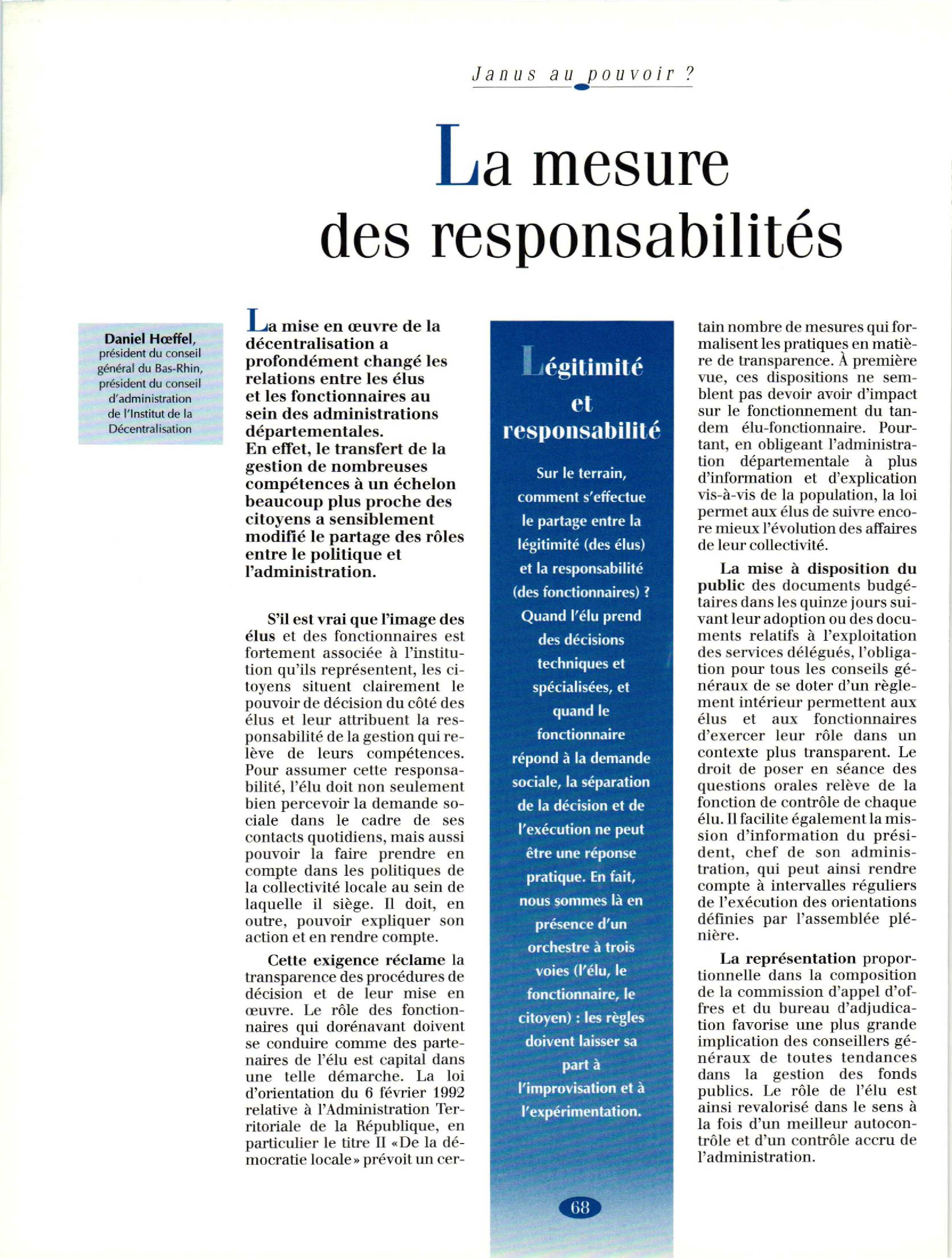 Article : La mesure des responsabilités