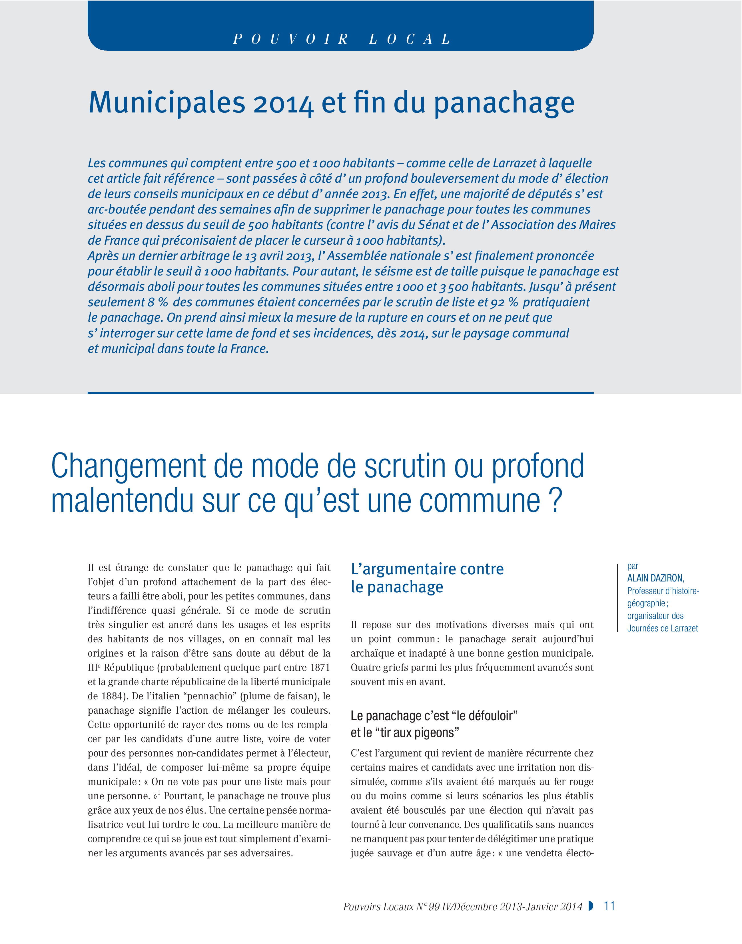 Article : Municipales 2014 : la fin du panachage