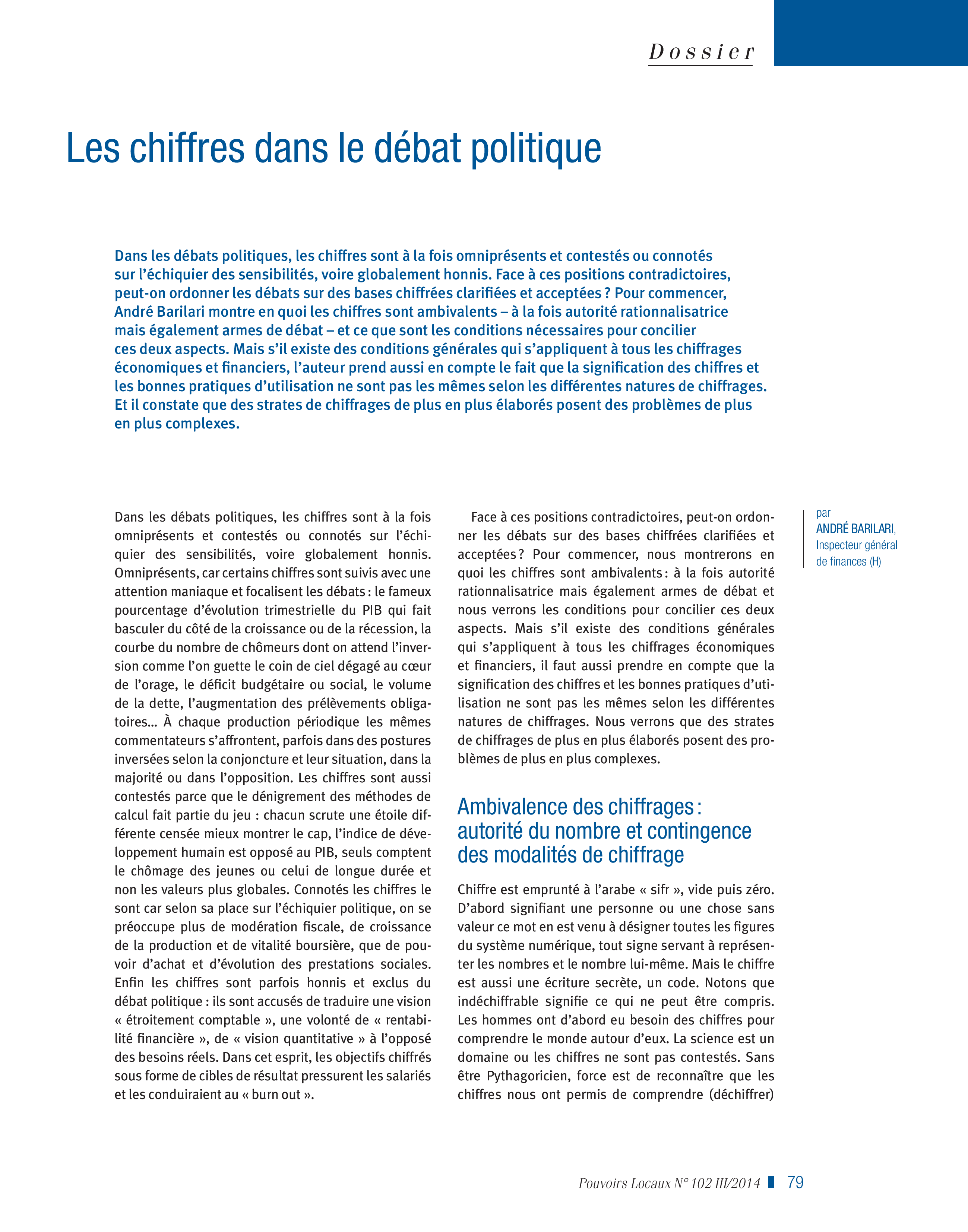 Article : Les chiffres dans le débat politique