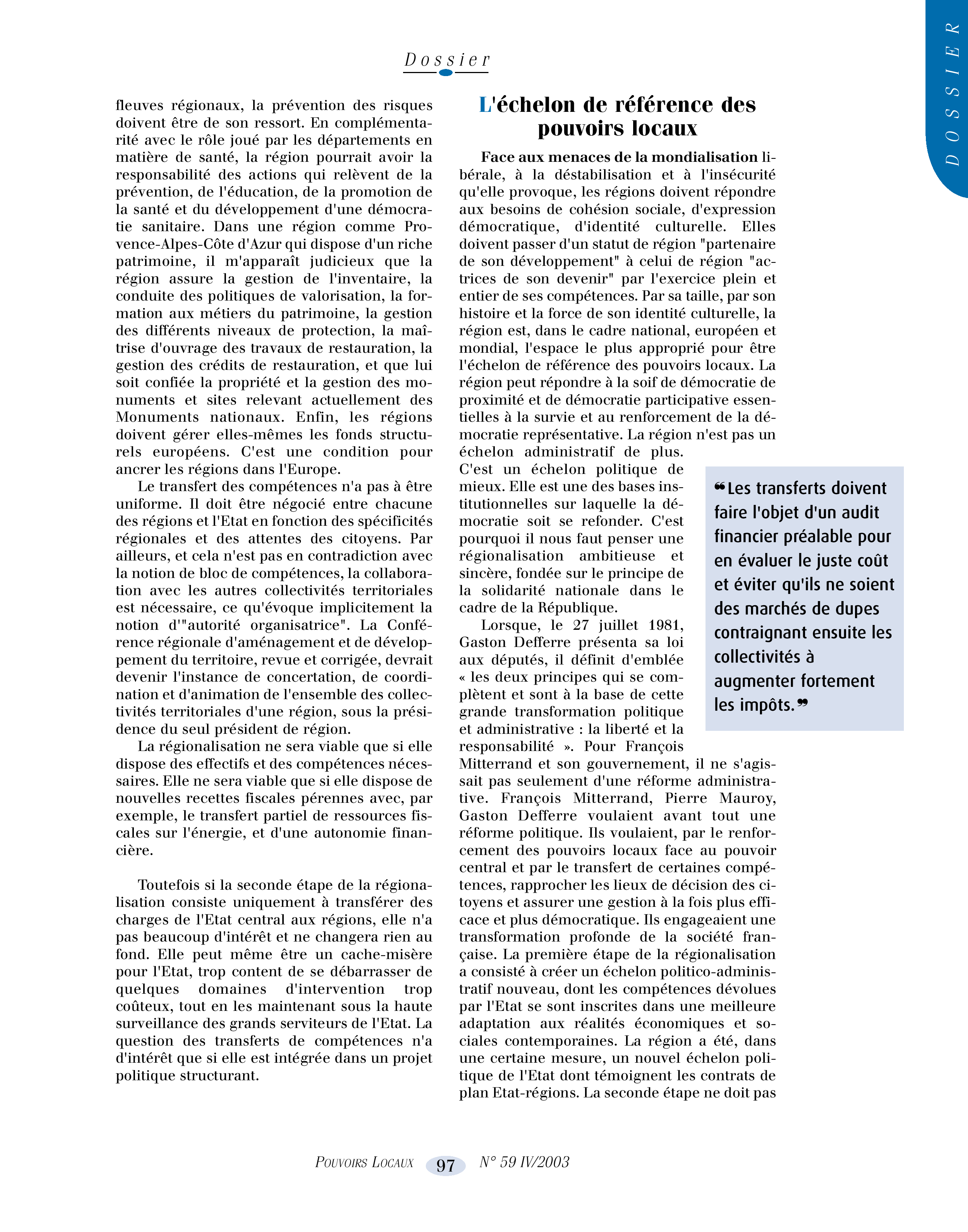 Article : Le rendez-vous du Jacobinisme et la subsidiarité