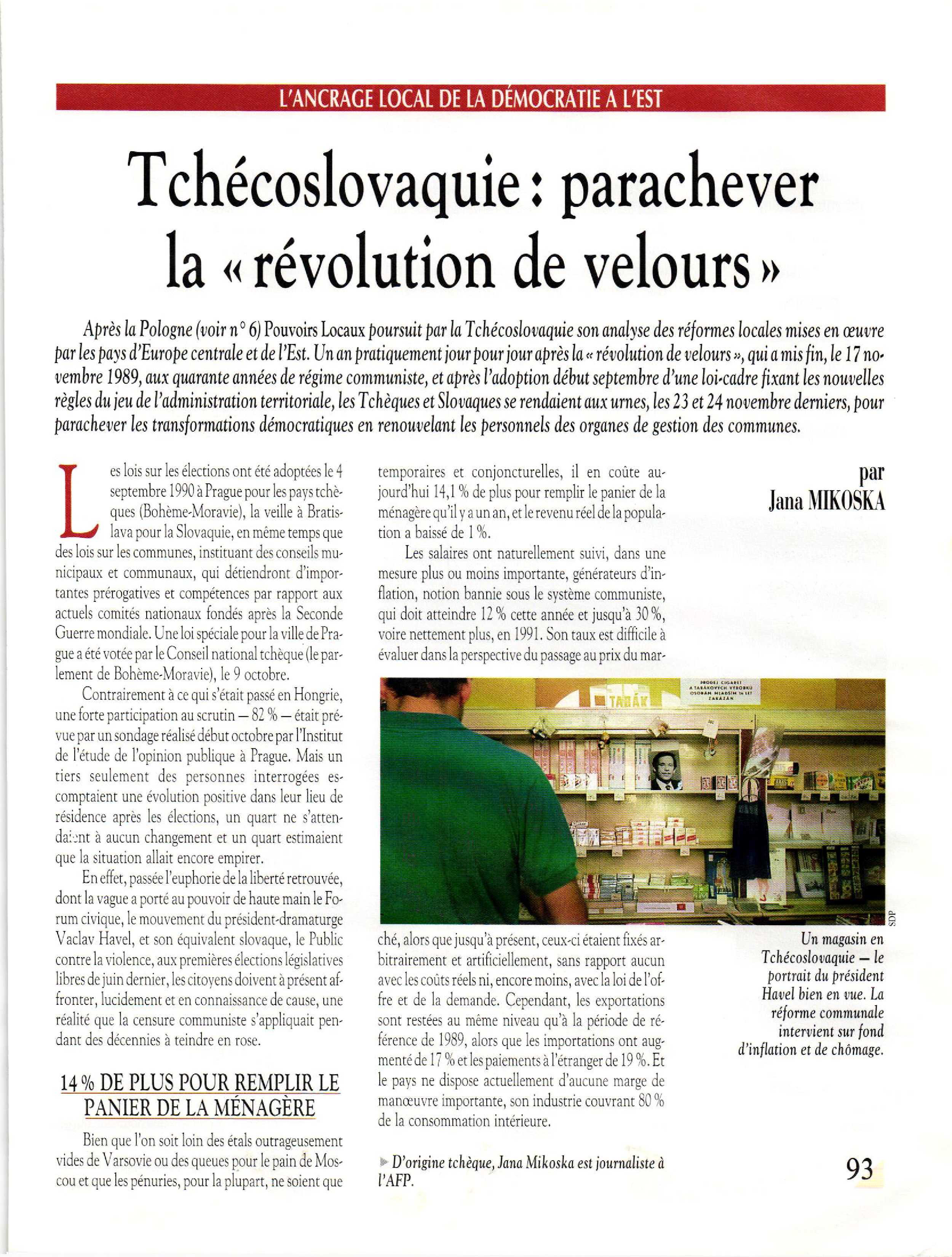 Article : Tchécoslovaquie : parachever la Révolution de velours