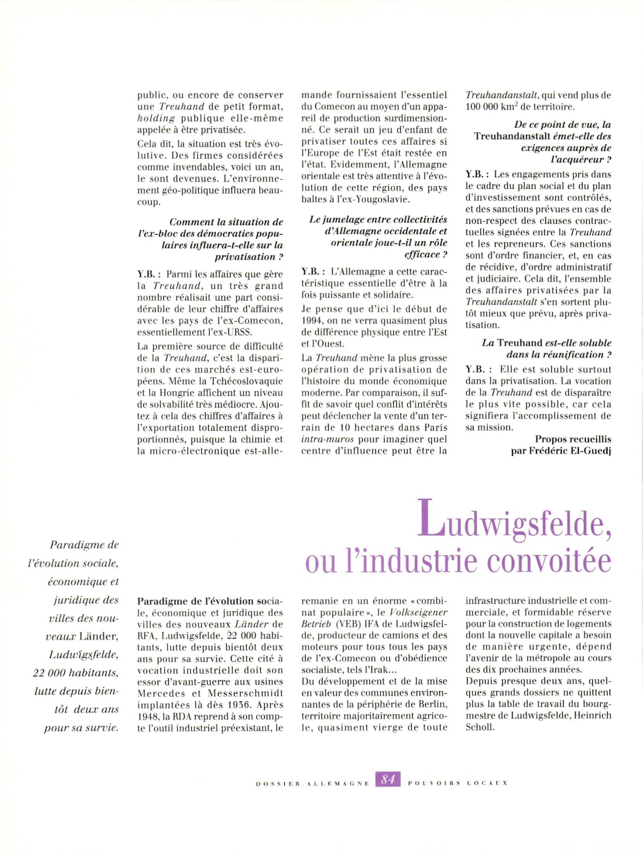 Article : Ludwigsfelde, ou l’industrie convoitée