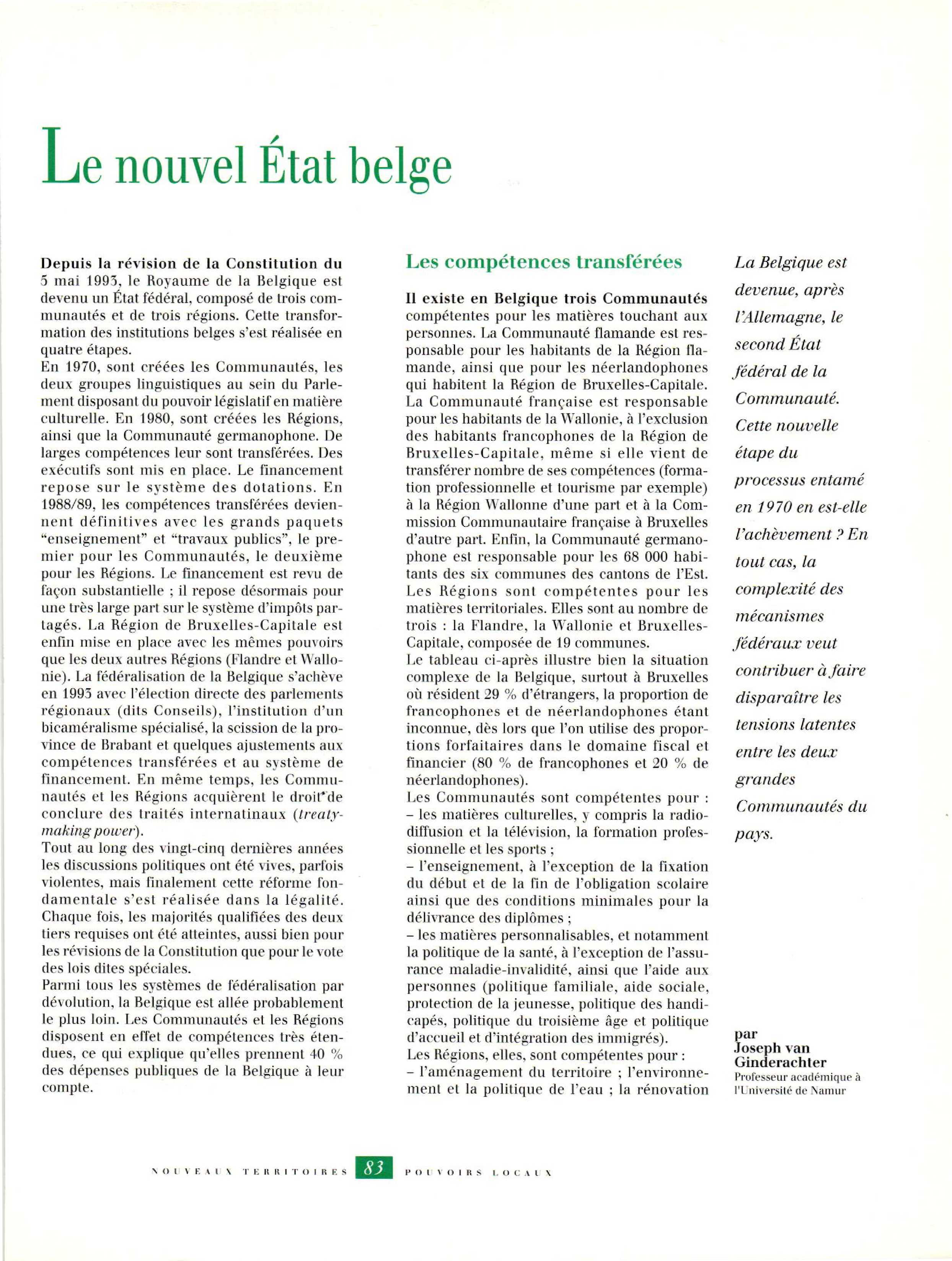 Article : Le nouvel État belge