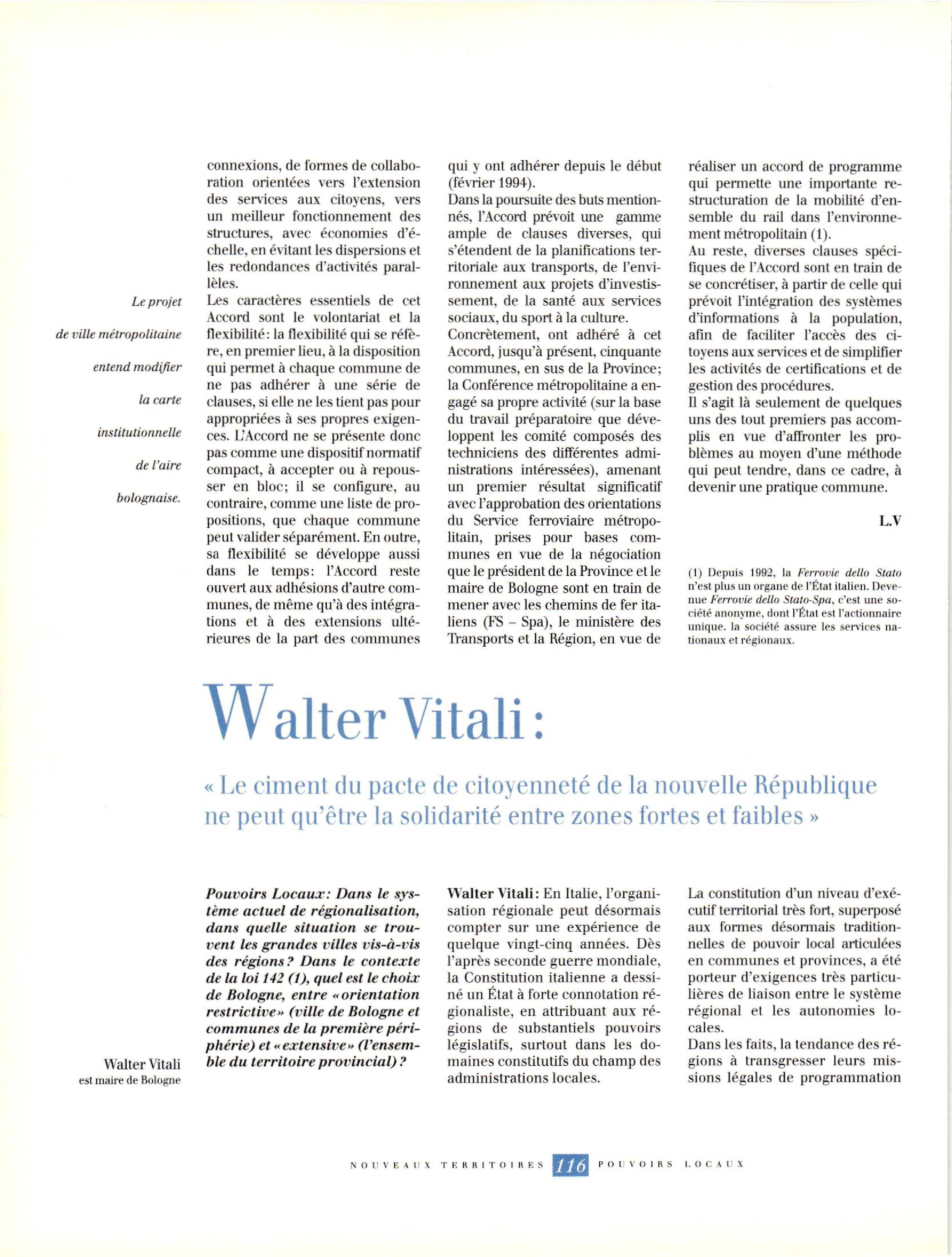 Article : Entretien avec Vitali W., maire de Bologne