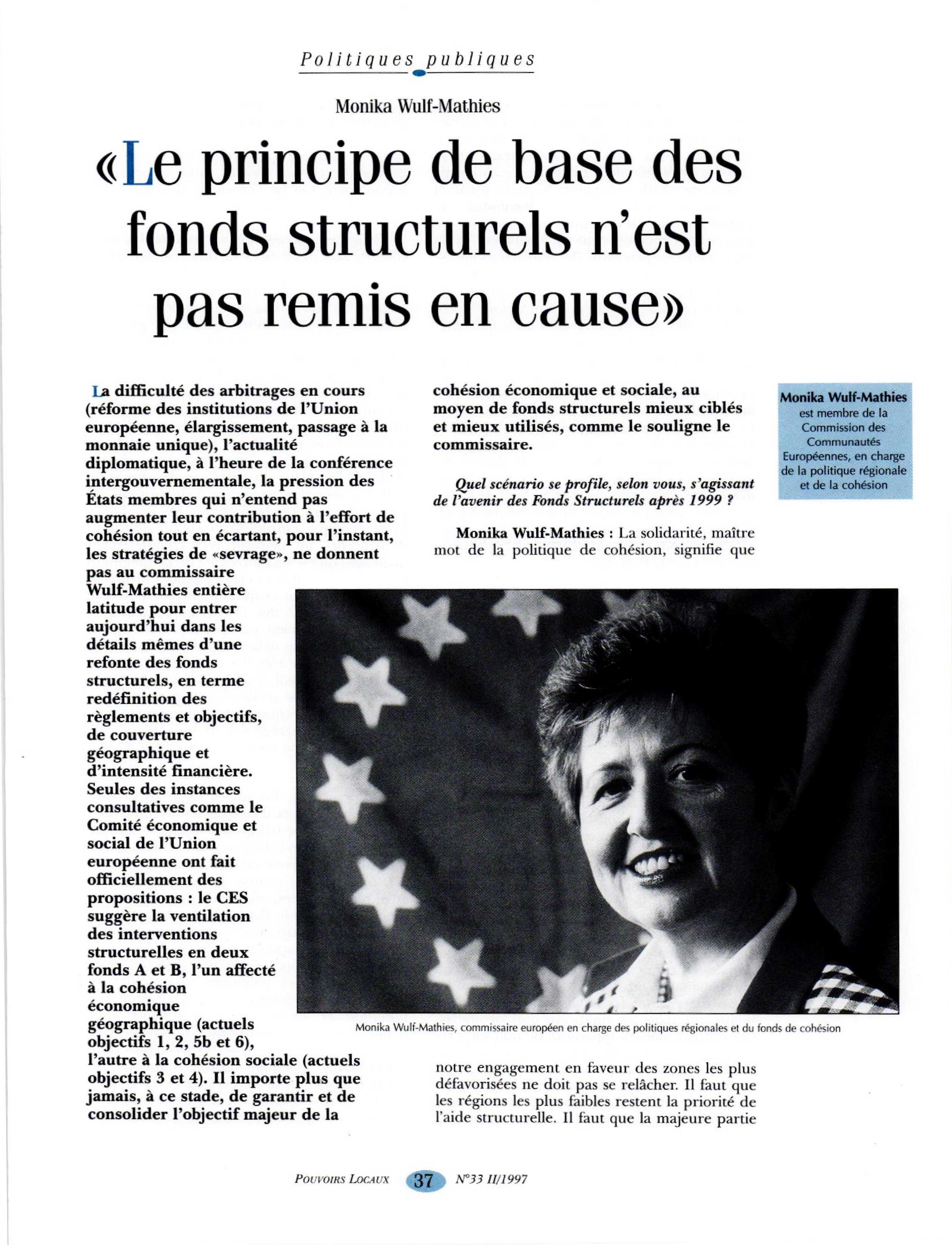 Article : Entretien avec Monica Wulf-Mathies