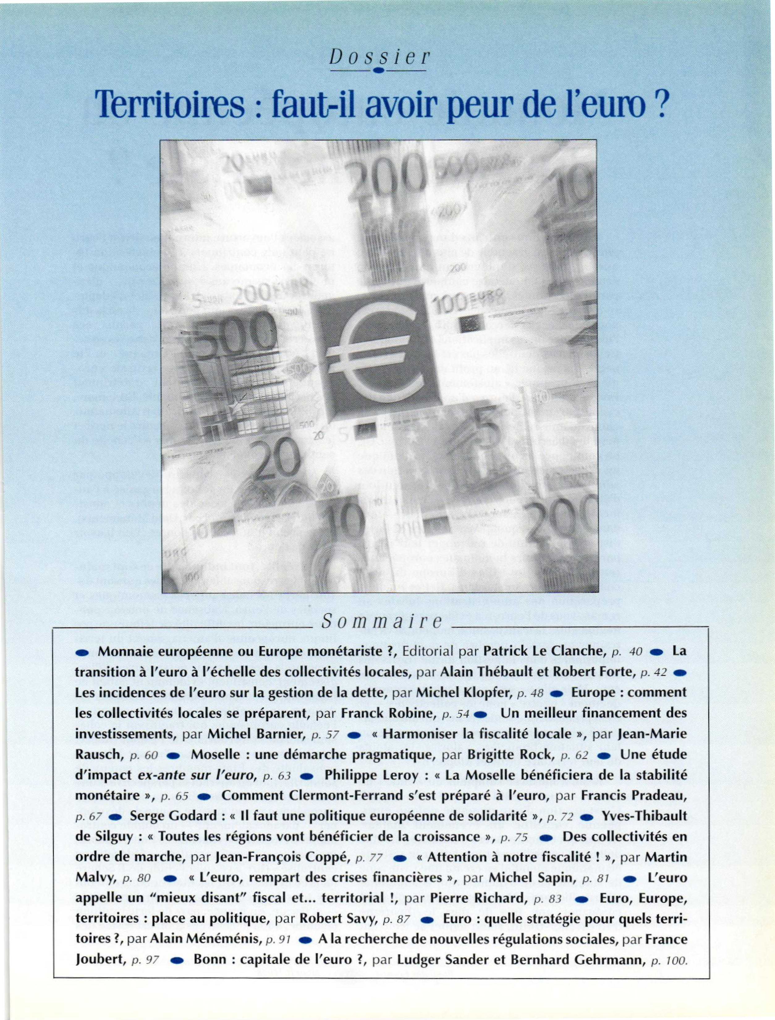 Article : Monnaie européenne ou Europe monétariste