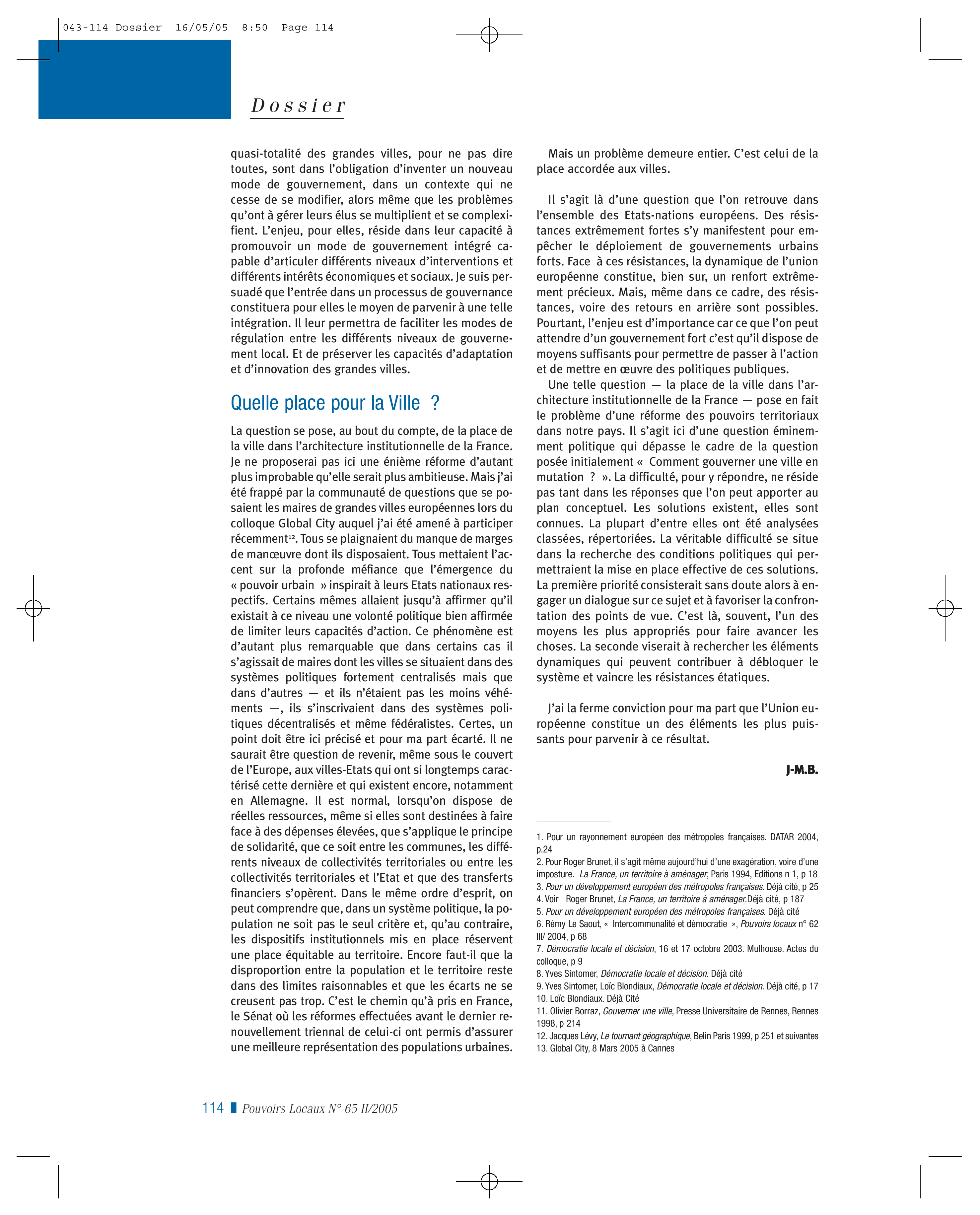 Article : Compétitivité européenne : le rôle mésestimé des villes et des régions urbaines