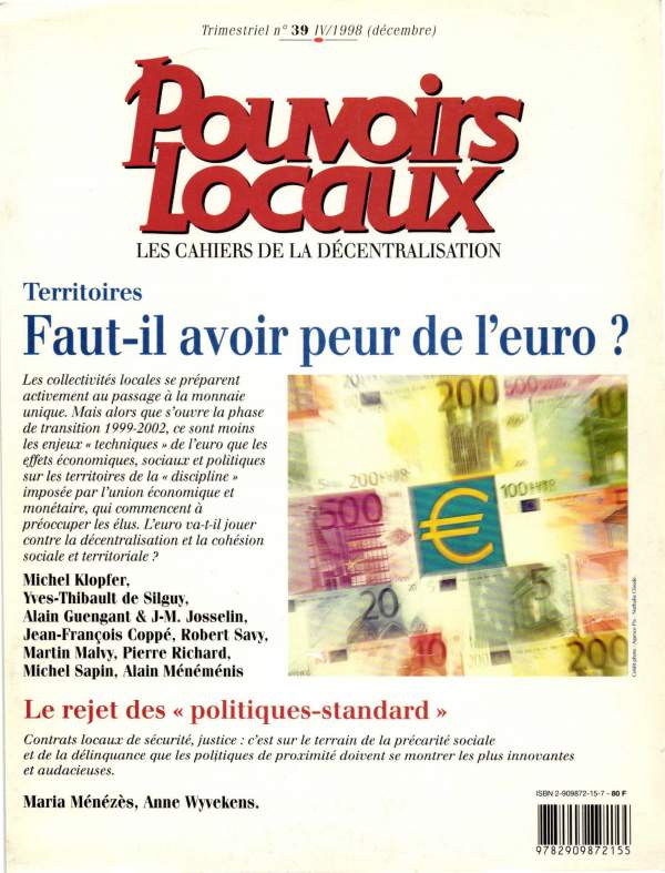 Faut-il avoir peur de l’Euro ?